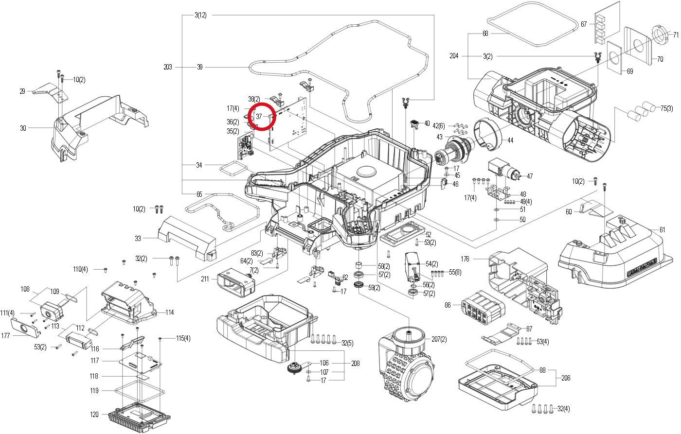 Kress Hauptplatine (4WD) 59008422 – Position in der Explosionszeichnung