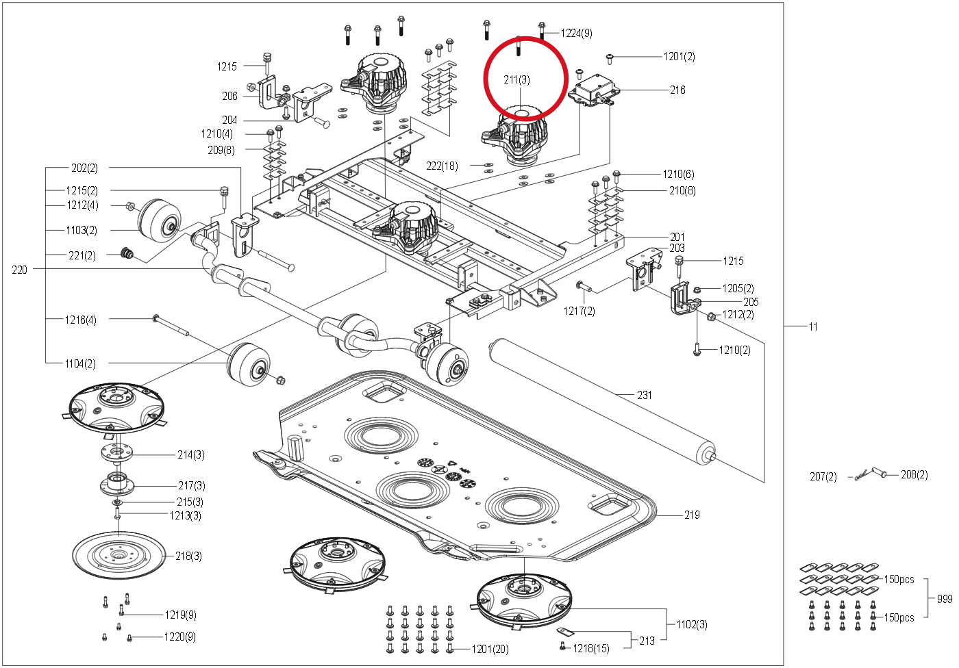 Kress Schneidemotor 59009564 – Position in der Explosionszeichnung