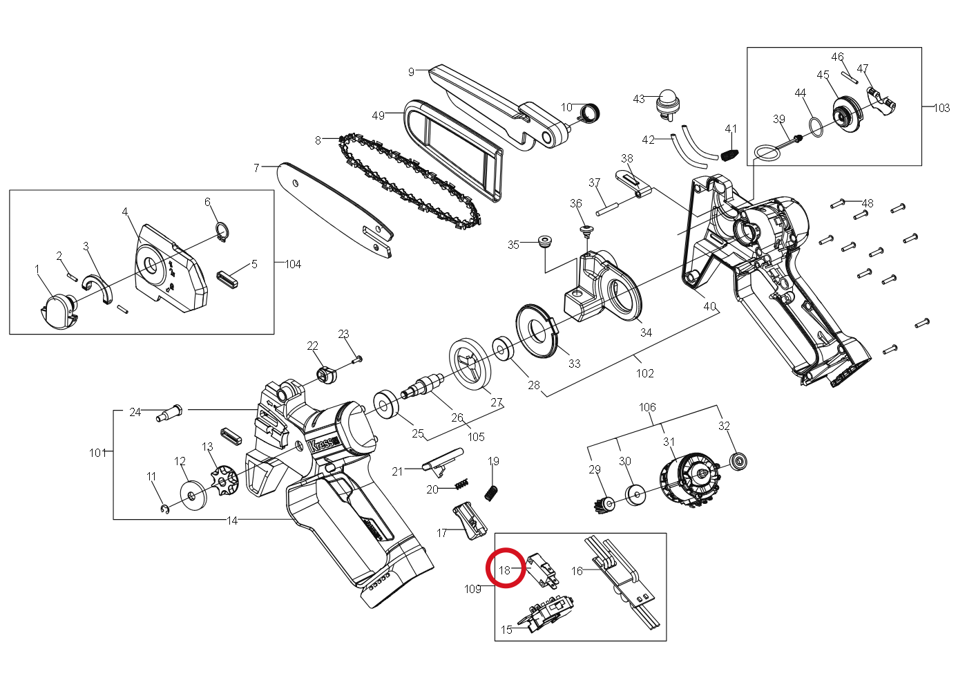 Kress Mikroschalter 60070589 – Position in der Explosionszeichnung