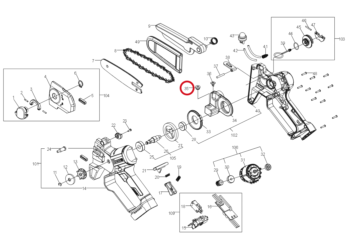 Kress Gummistopper 60070606 – Position in der Explosionszeichnung