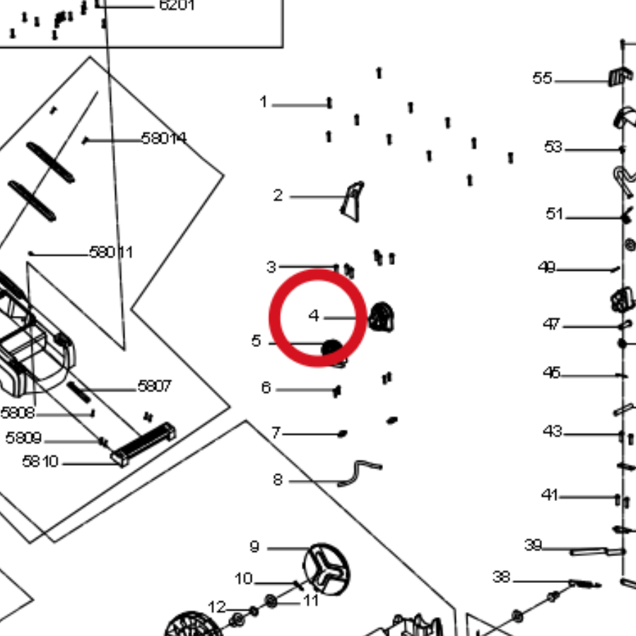 Kress Fester Sitz mit linkem Griff 60072996 – Position in der Explosionszeichnung