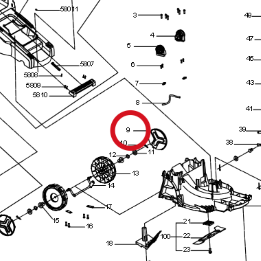 Kress Hinterradabdeckung 60073001 – Position in der Explosionszeichnung