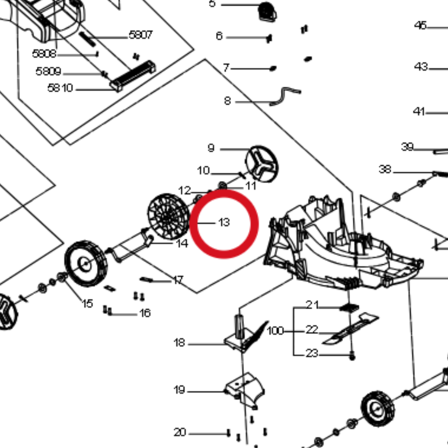 Kress Hinterrad 60073005 – Position in der Explosionszeichnung