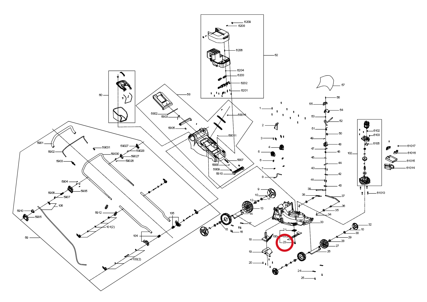 Kress Außensechskant-Flanschschraube 60073015 – Position in der Explosionszeichnung