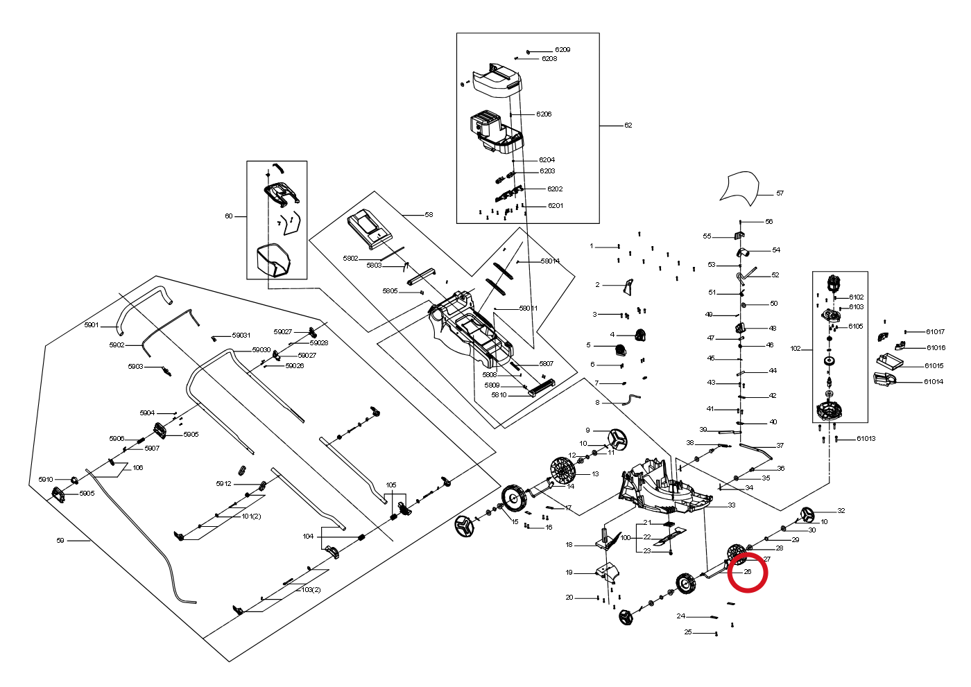 Kress Vorderachse 60073018 – Position in der Explosionszeichnung
