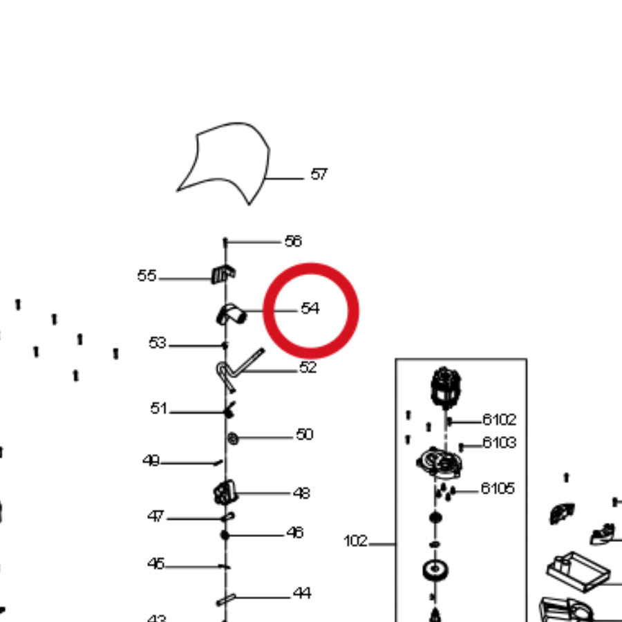Kress Griff zur Höhenverstellung 60073046 – Position in der Explosionszeichnung