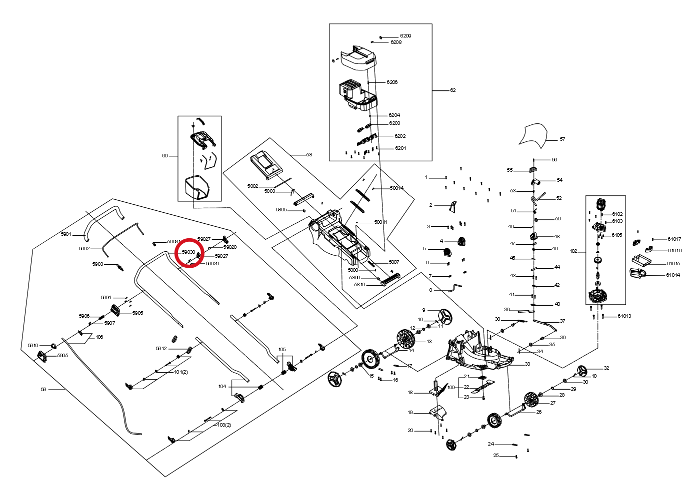 Kress Top-Putter 60073095 – Position in der Explosionszeichnung