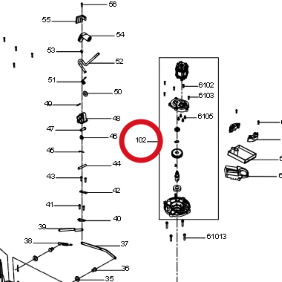 Kress Getriebebaugruppe+Motor 60073125 – Position in der Explosionszeichnung