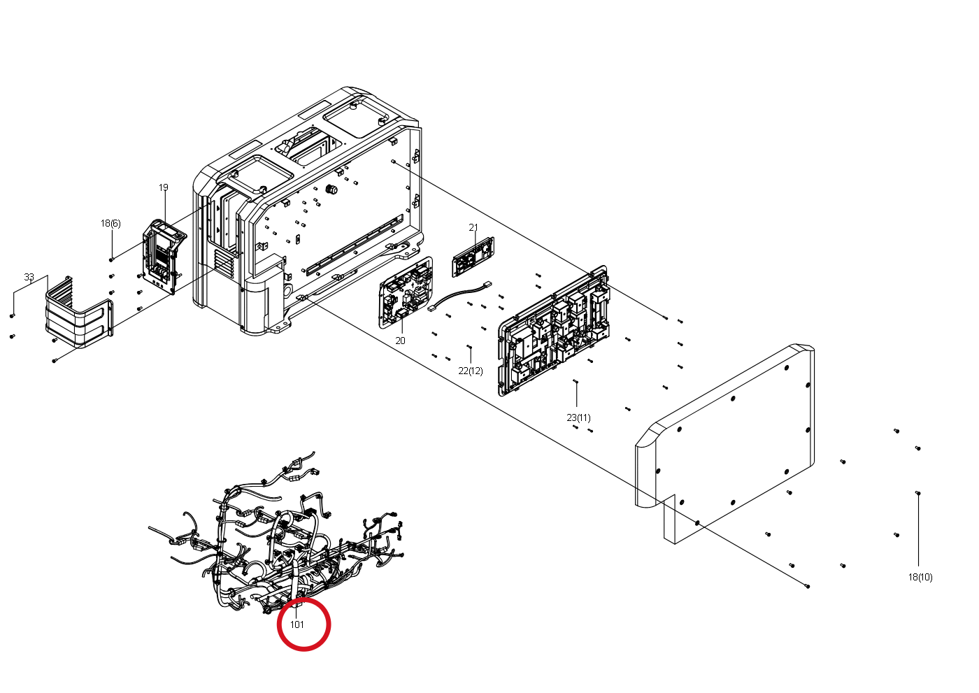 Kress PCU-Kabelbaum-Baugruppe 60073493 – Position in der Explosionszeichnung