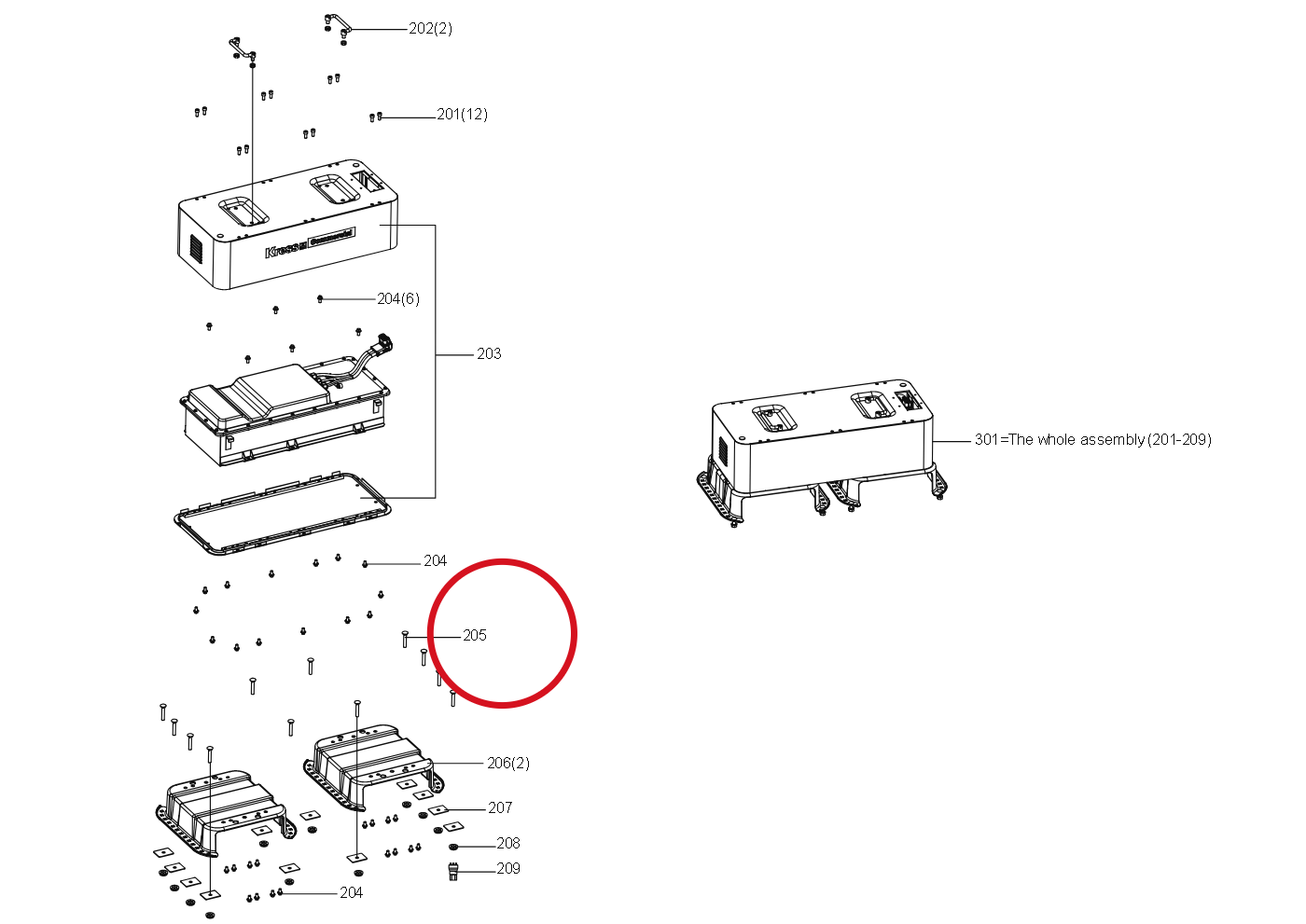 Kress Schraube 3/8-16X2.4 60073498 – Position in der Explosionszeichnung