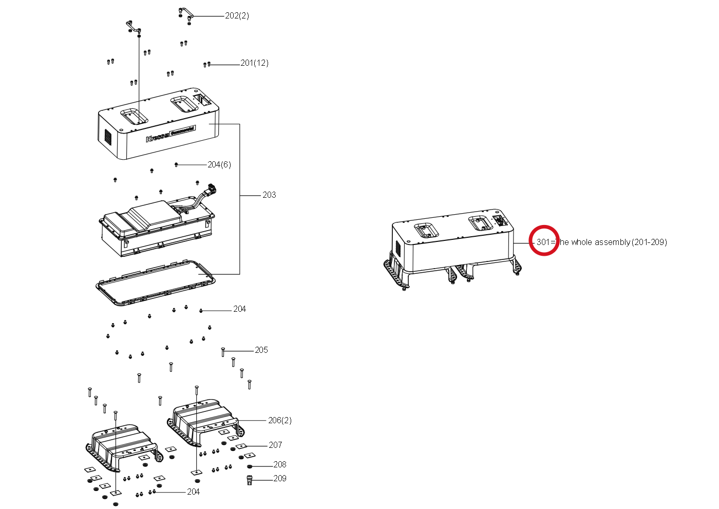 Kress Batterieschrank 60073510 – Position in der Explosionszeichnung