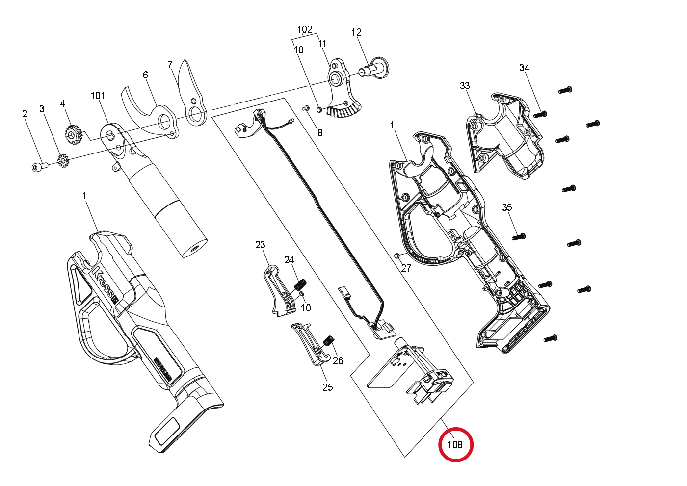 Kress T1+T2+T3+PCB Satz 60077126 – Position in der Explosionszeichnung