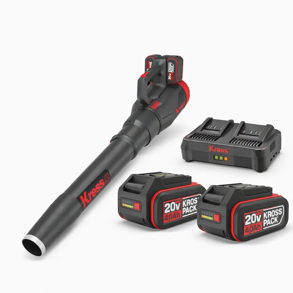 Kress KG584.9 2×20V Akku Laubbläser KIT mit 2x KAB04 Akkus und KAC04 Ladegerät