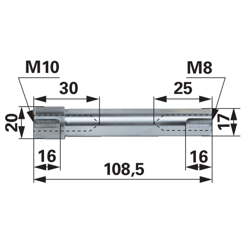 Messerwelle 108,5 mm Ersatz für Stiga 1134039701 passend für Park 100B Park M110S Villa 85B
