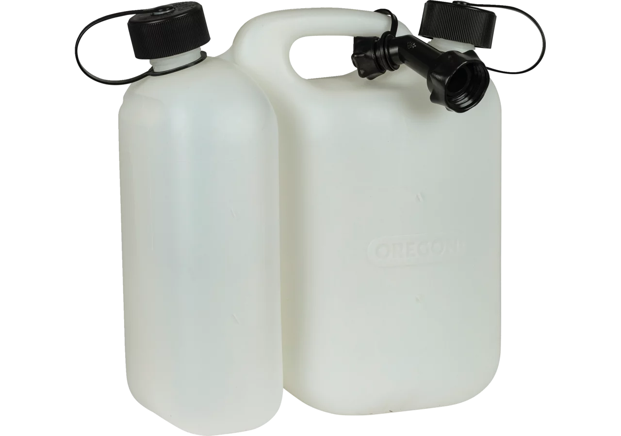 Oregon Doppelkanister 5,5 L und 3 L Weiß mit Doppelkammer für Benzin und Öl
