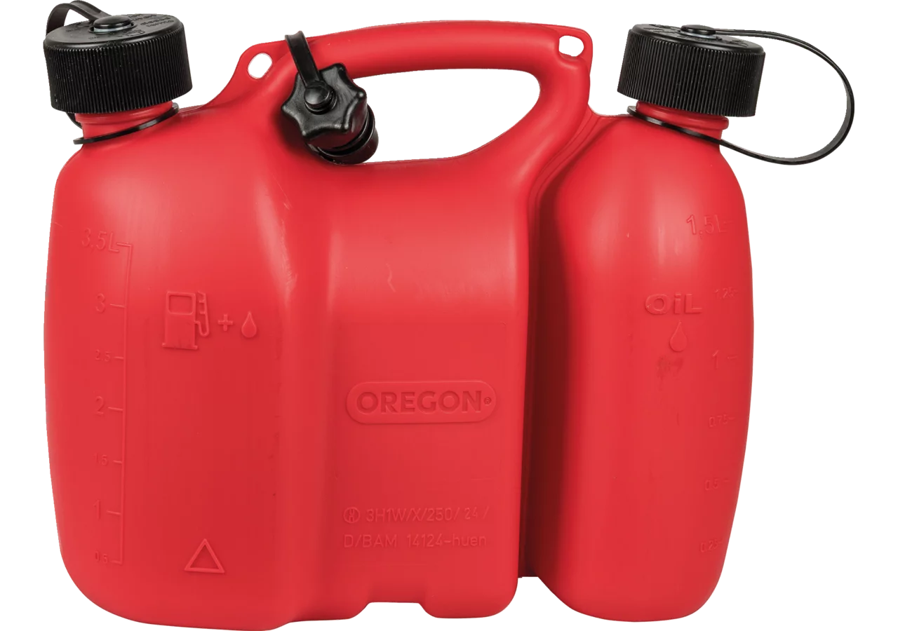 Oregon Doppelkanister Yukon 5 L und 3 L Rot mit Doppelkammer für Benzin und Öl
