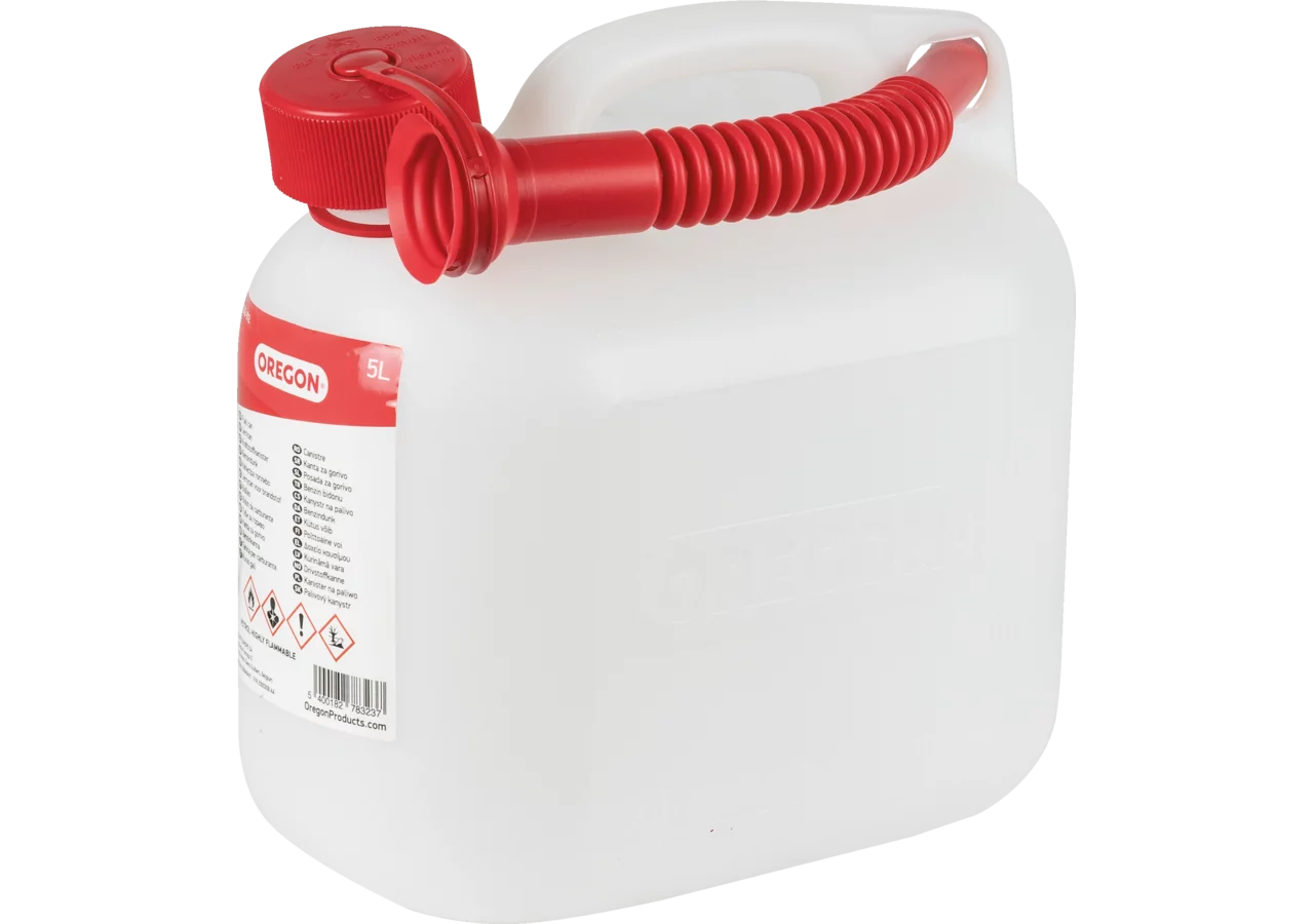 Oregon Kanister 5 L Transparent mit Skala für Benzin, Diesel und Öl
