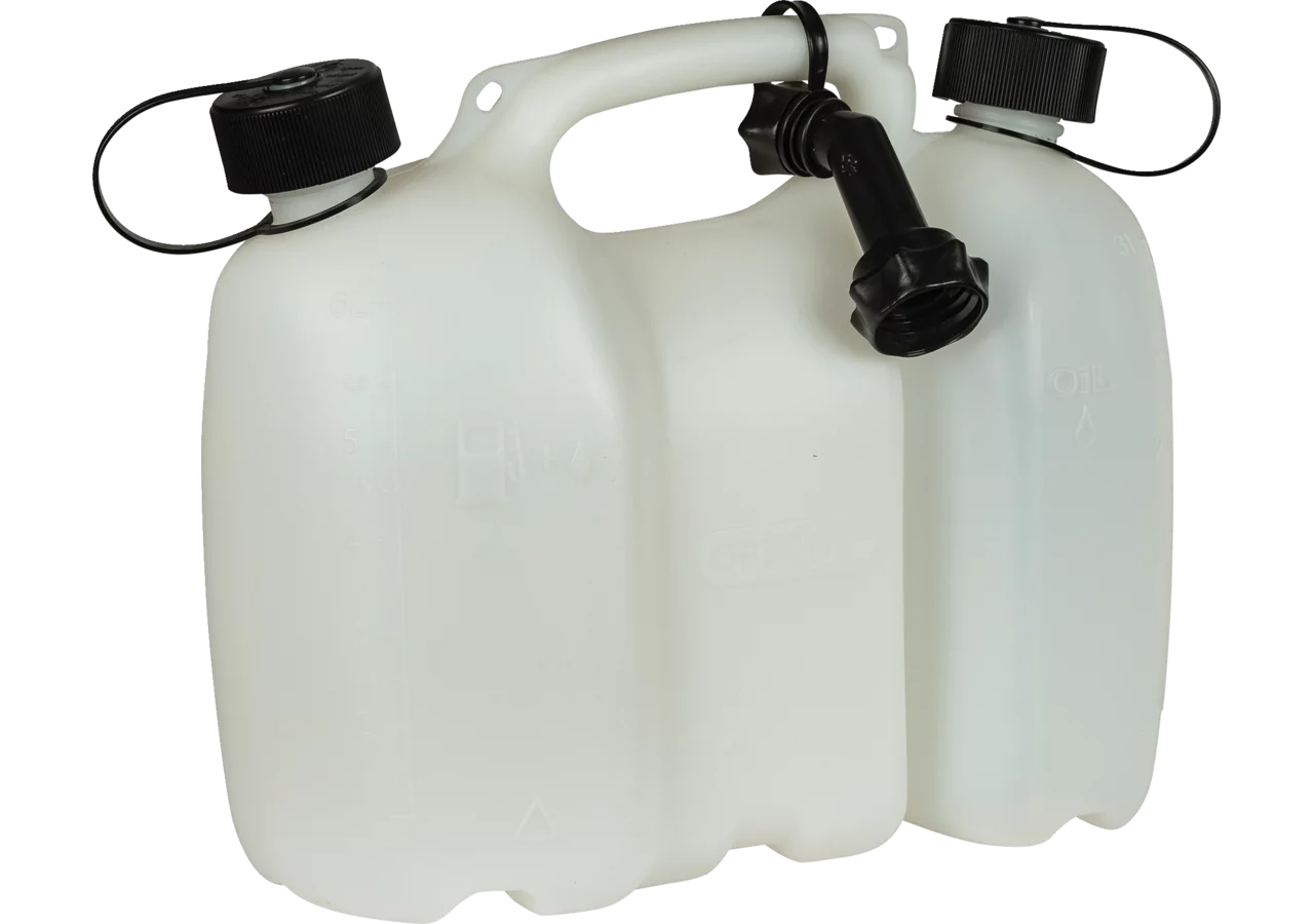 Oregon Kombikanister 6 L und 3 L Weiß mit Doppelkammer für Benzin und Öl
