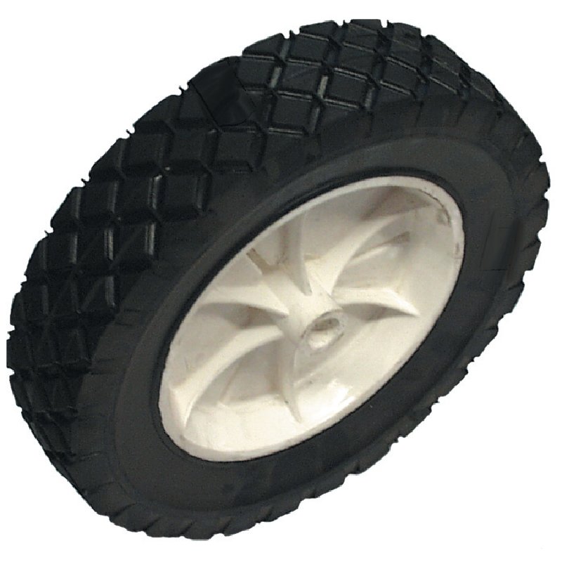 Rasenmäherrad 198 mm mit Kreuzprofil und Kunststofffelge als Ersatz für Noma 54446
