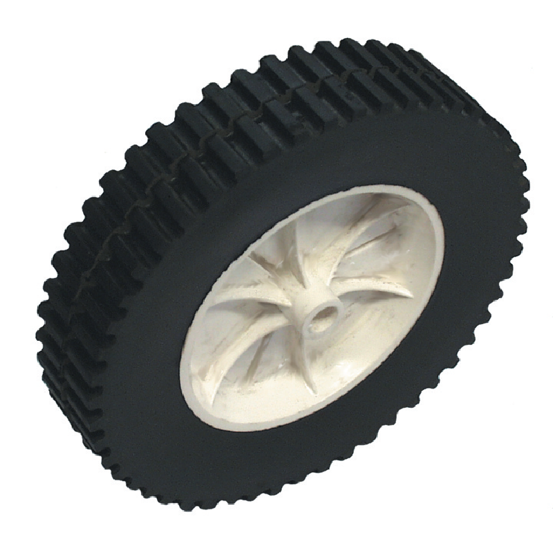 Rasenmäherrad 203 mm universal mit Querprofil und Kunststofffelge
