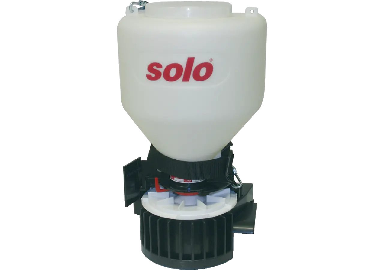 Solo Granulatstreuer 421 Pro mit Handkurbel und ergonomischem Tragegurt
