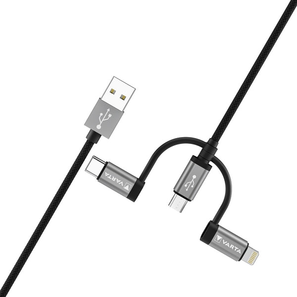 VARTA Consumer Batteries Kabel Micro USB, USB Typ C, Lightning